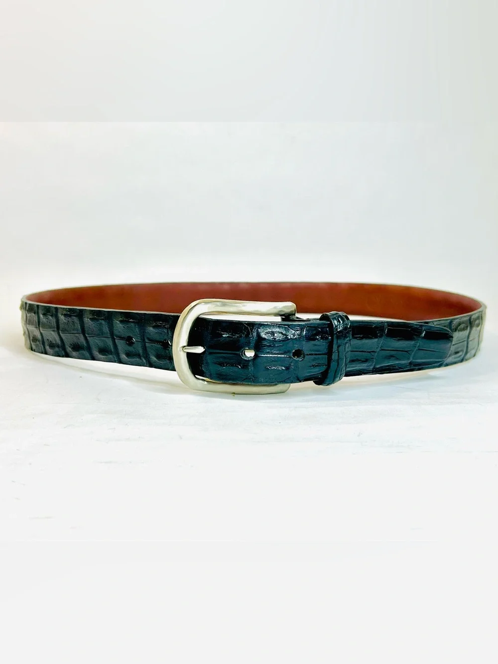 Torino Elite Torino Genuine Hornback Crocodile Black Belt size 36/92